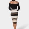 107654_black-tan_3_8cf229f8-0954-4853-9902-492dddf1fce5 Off Shoulder Stripe Dress