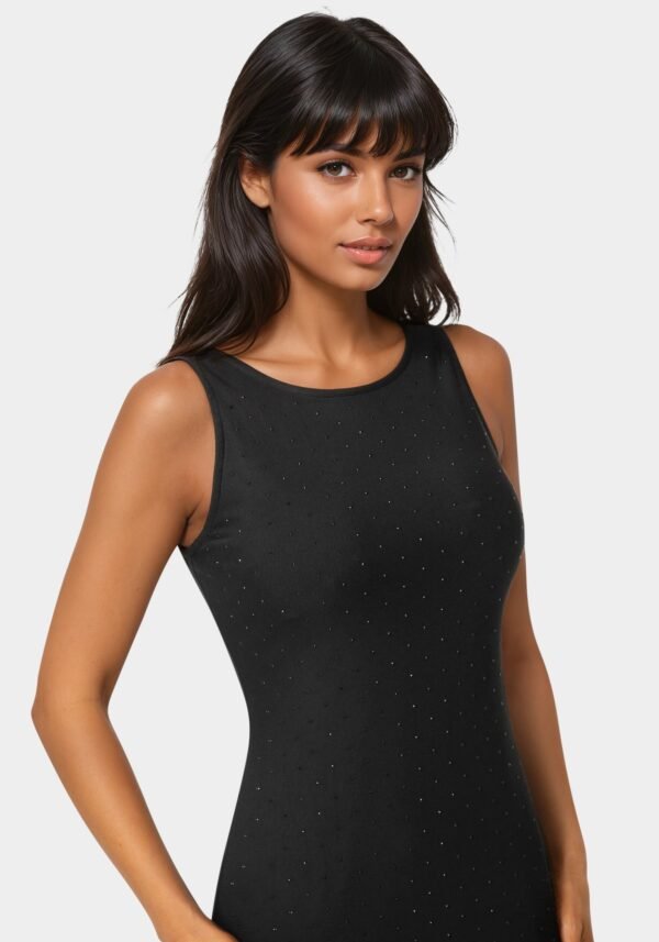 704548_black_2_5cbccac4-d6fd-473b-9520-4fe41a186eef Powermesh Rhinestone Sleeveless Maxi Dress